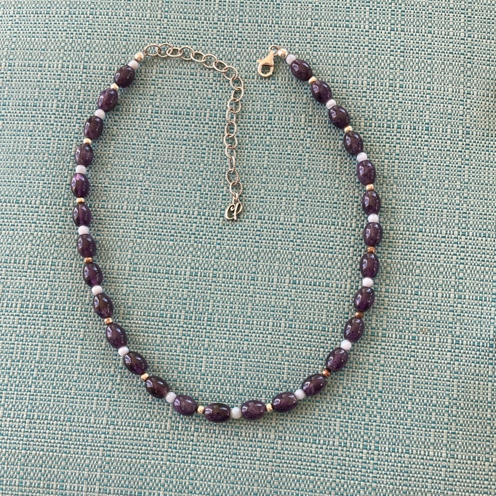 Carolyn Pollack Sterling and Amethyst Necklace